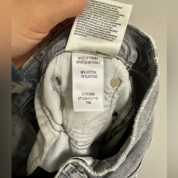 AGOLDE Toni Mid Rise Straight Leg Ankle Gray Denim Jeans EUC - Picture 6 of 10